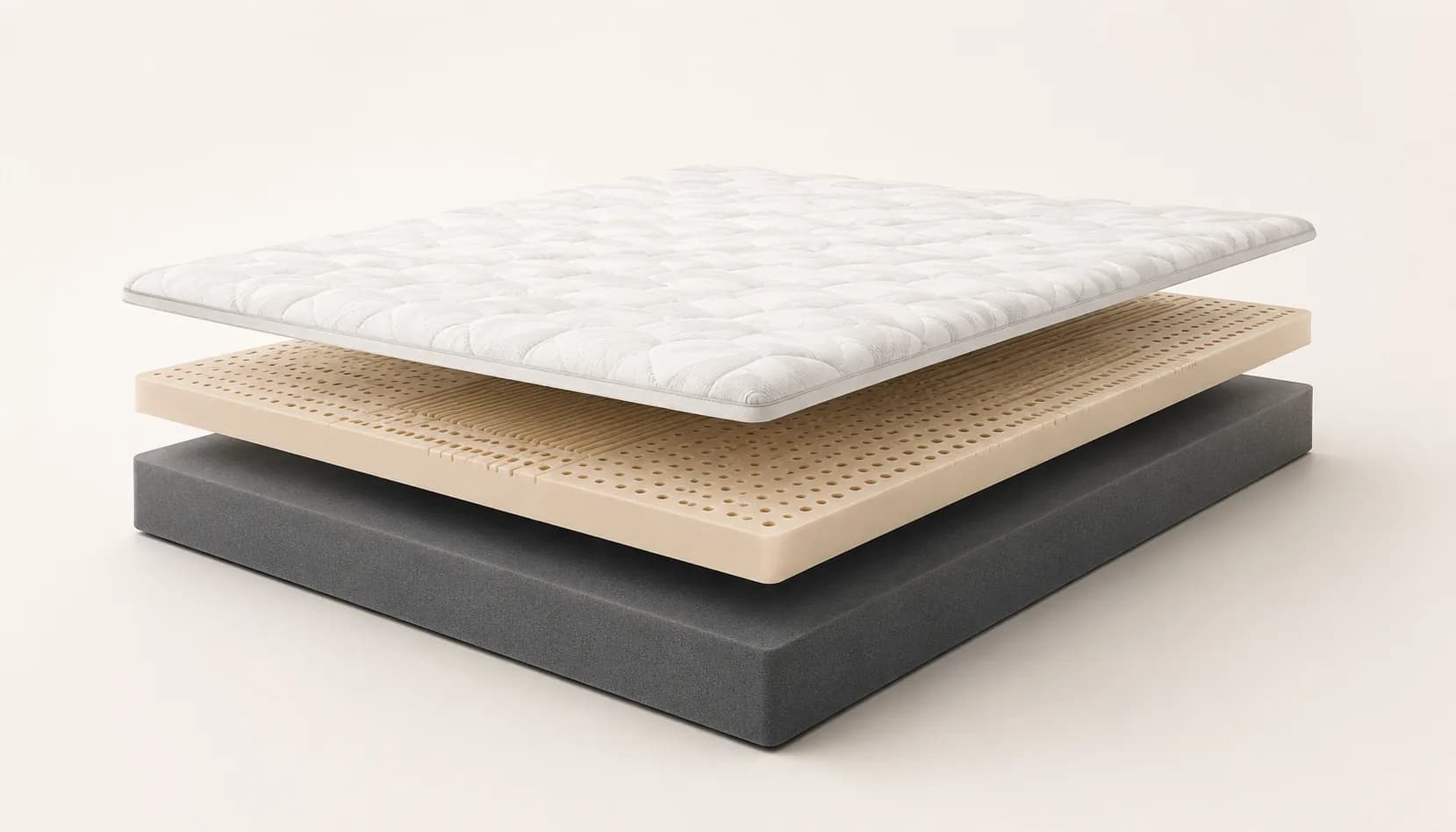 Exploded view of the Lullaflex mattress layers