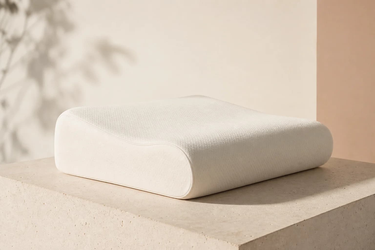 Contour natural latex pillow with two neck-support heights
